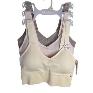 Danskin 3pk Ribbed Bralettes Bras Active Lounge Sports Plus Size 1X New